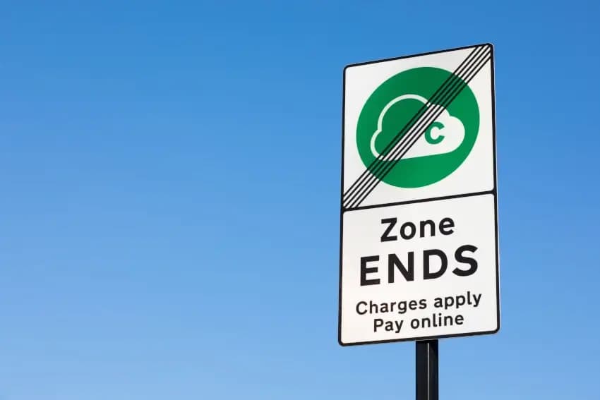 Clean Air Zone ends sign