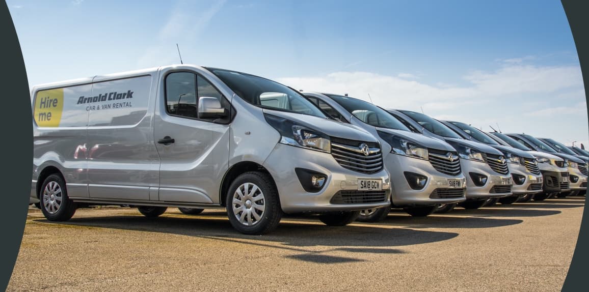 Rental vans lined up