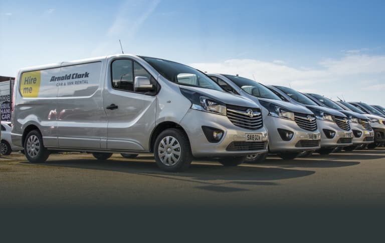 Rental vans lined up