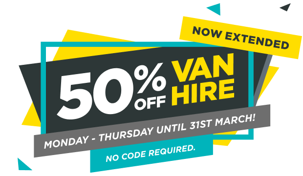 50% off Van Hir Extended. Monday - Thursday. Offer ends 31st March.