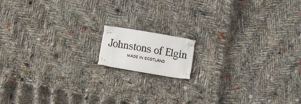 Close-up of Johnstons grey cashmere scarf