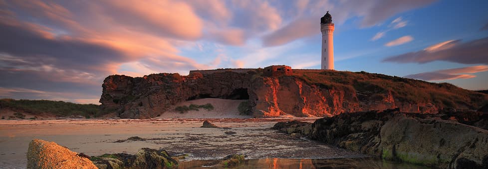 Coastal view of Lossiemouth West Beach